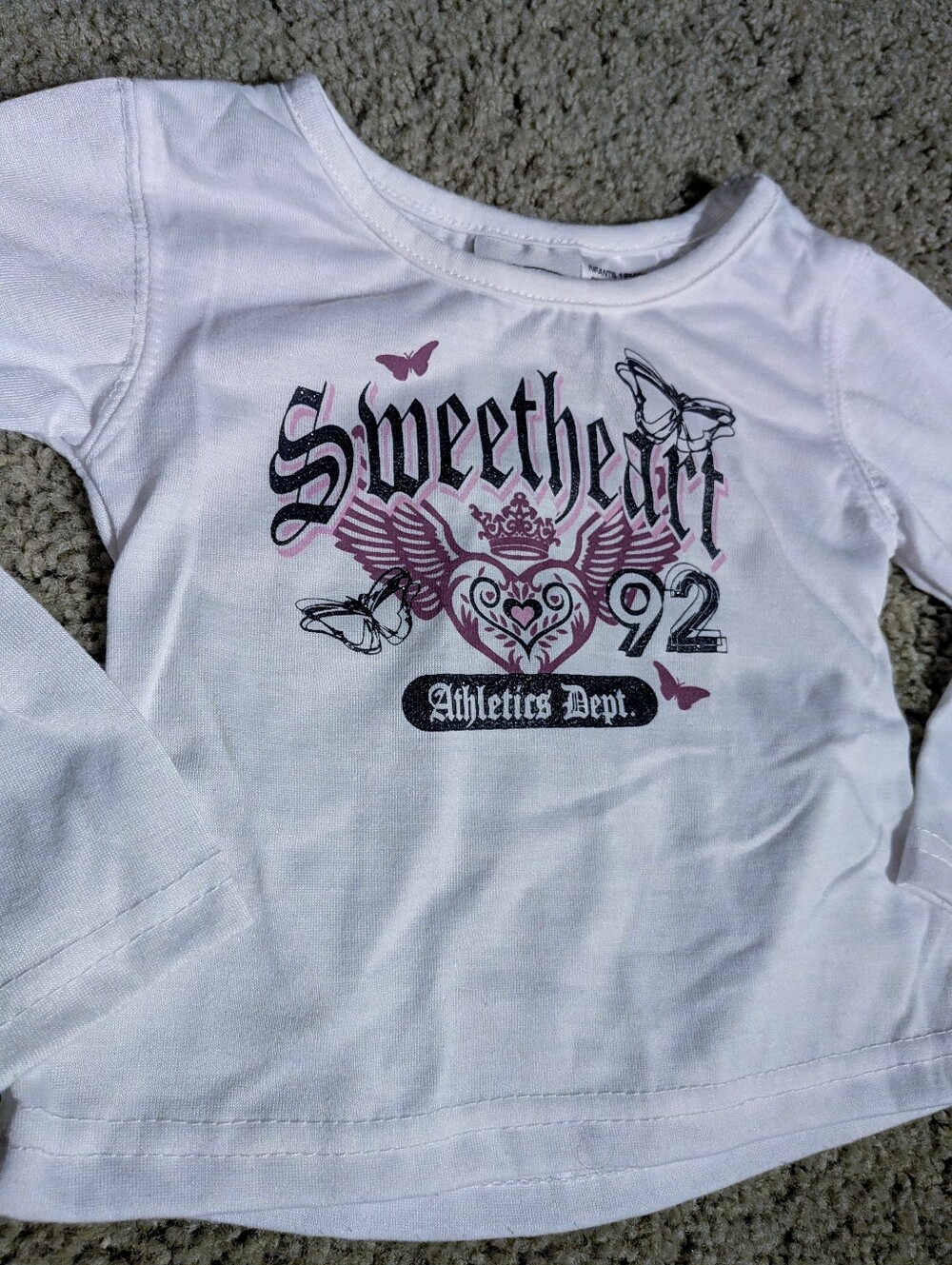 Y2K Vintage 2000s Sweetheart Winged Heart Baby Tee Top
